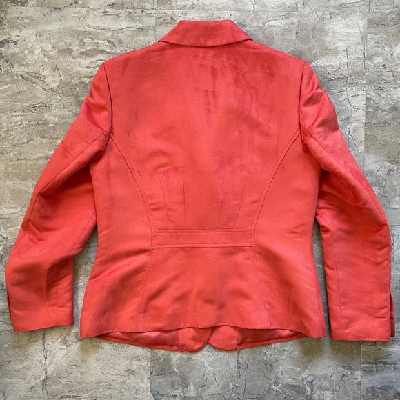 Pierre Cardin Coral Orange Suede Blazer - Picture 4 of 8